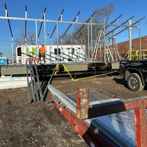 Yard Ramp Guy and team building a cross-dock platform.